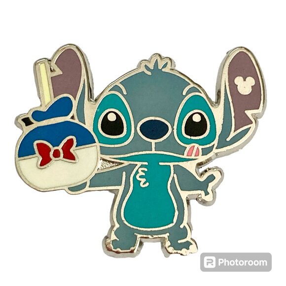 Disney Lilo & Stitch Trading Pin Shanghai Park Donald Duck Hidden Mickey Snack - Picture 1 of 11